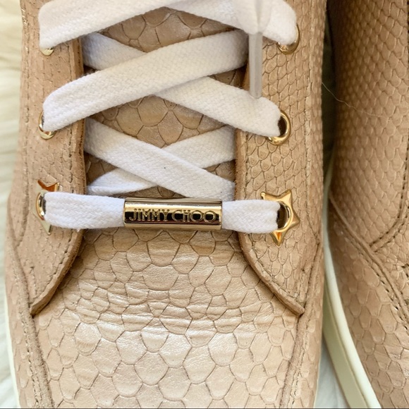 JIMMY CHOO Tokyo Logo High Top Python Sneakers - Picture 8 of 11